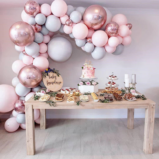 Picture of BALLOON GARLAND PASTEL PINK & GREY SET